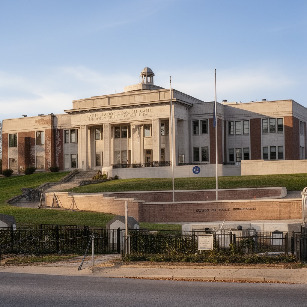 AI-generated illustration of LaRue County government complex