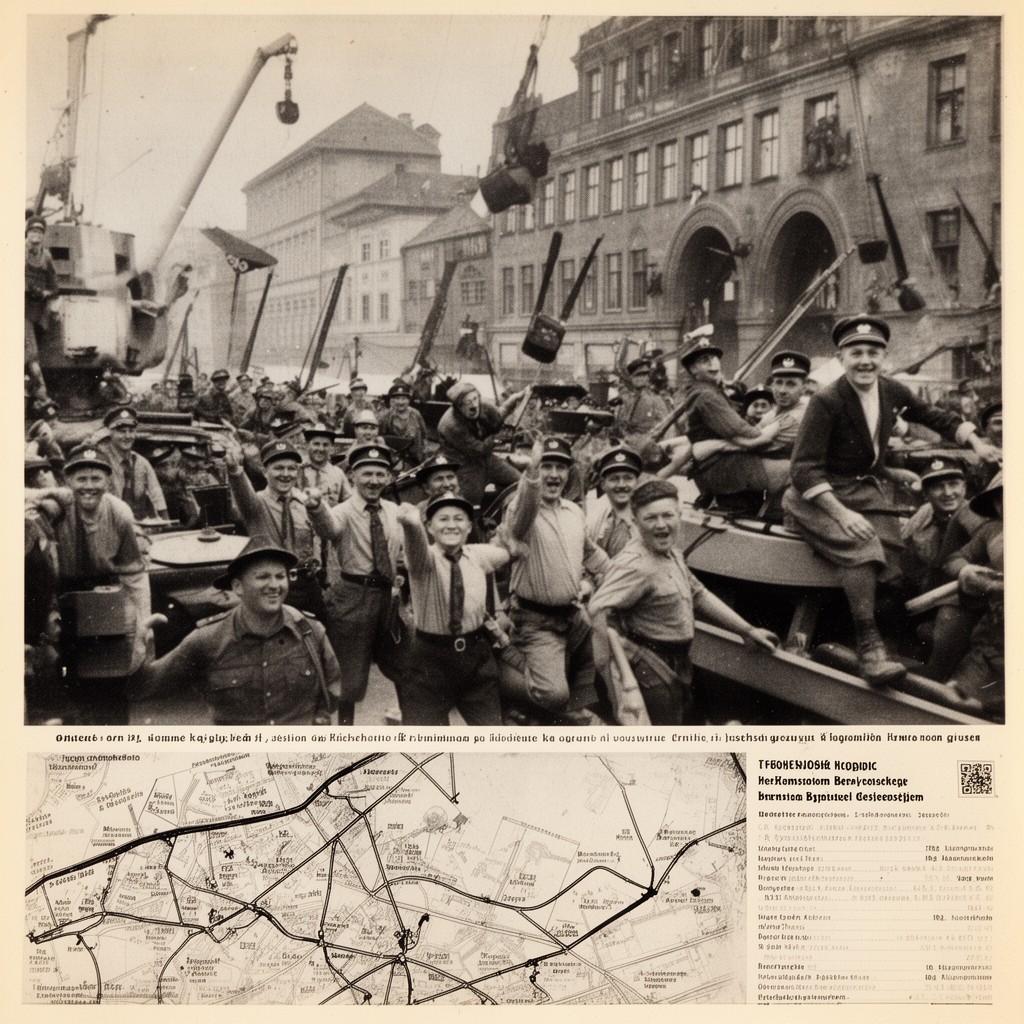 AI-generated illustration of German occupation of Czechoslovakia