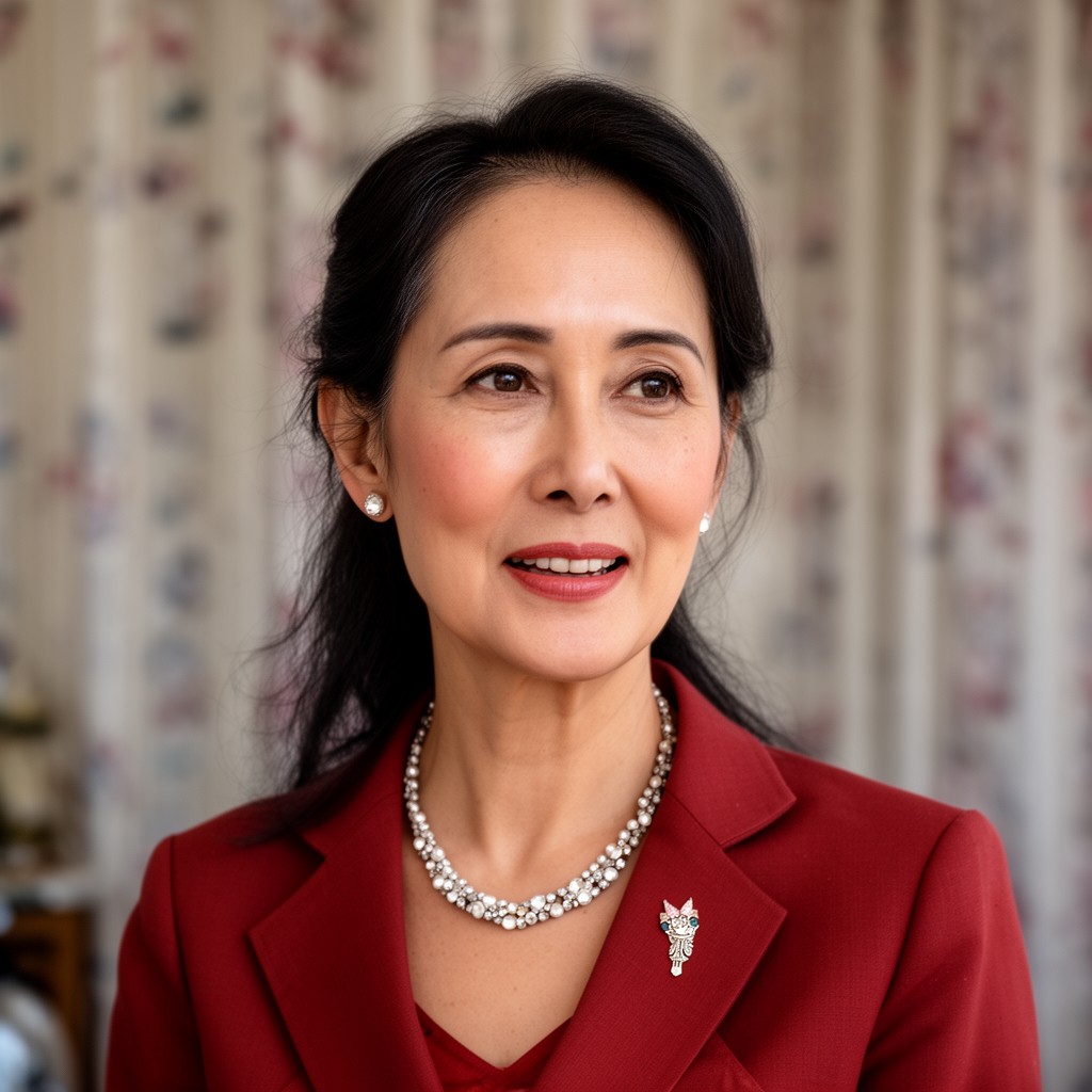 AI-generated illustration of Aung San Suu Kyi