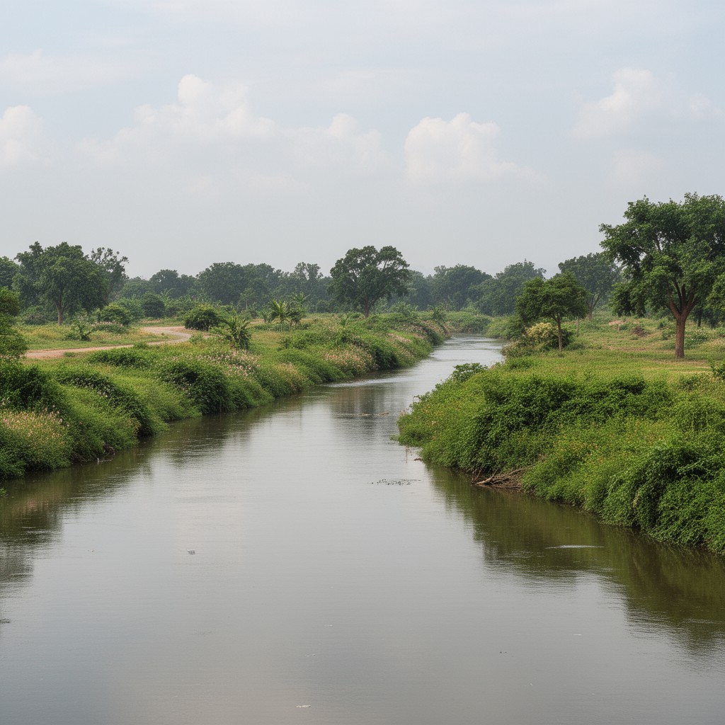 AI-generated illustration of Munneru River