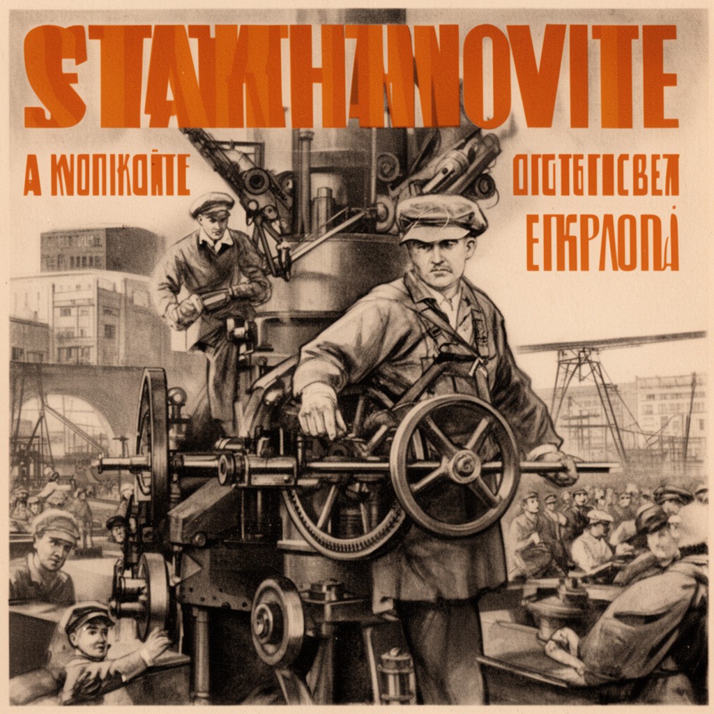 AI-generated illustration of Stakhanovite movement