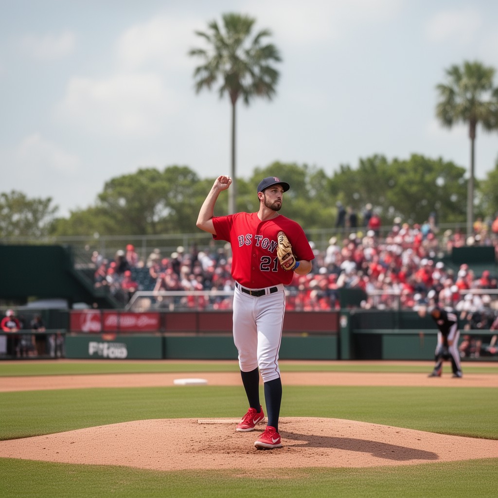 AI-generated illustration of Boston Red Sox spring training games