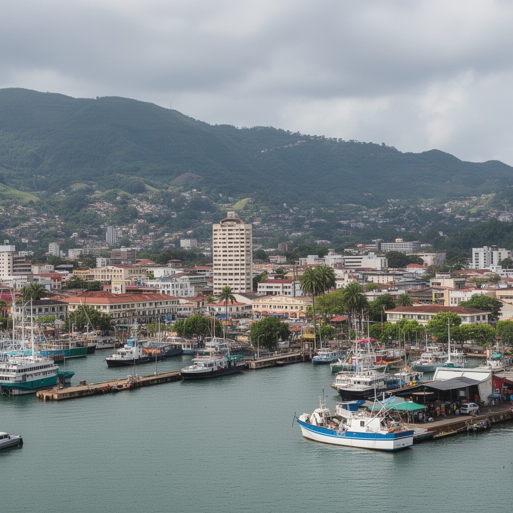 AI-generated illustration of Port of Spain