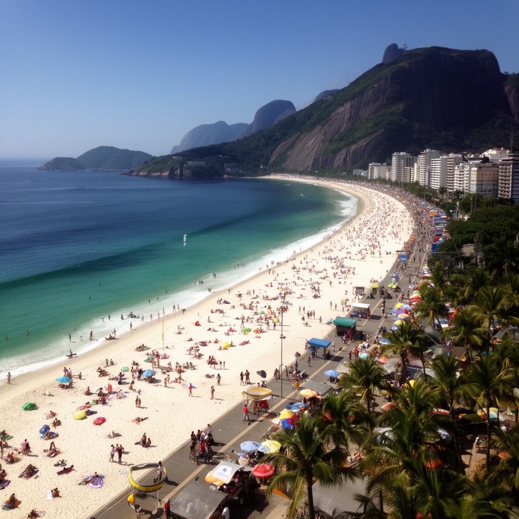 AI-generated illustration of Copacabana Beach