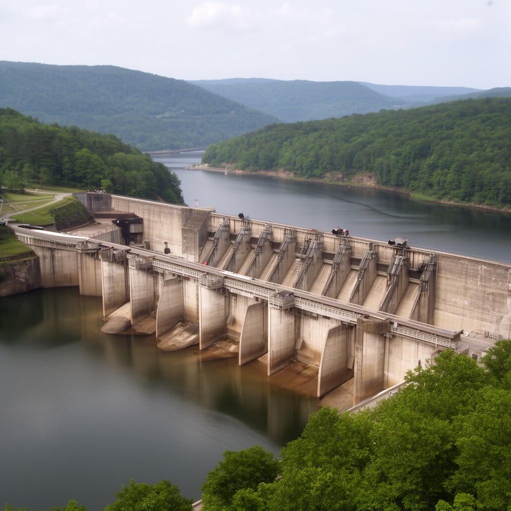 AI-generated illustration of Conklingville Dam
