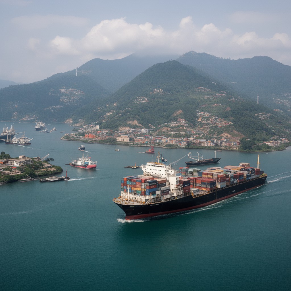 AI-generated illustration of Strait of Malacca