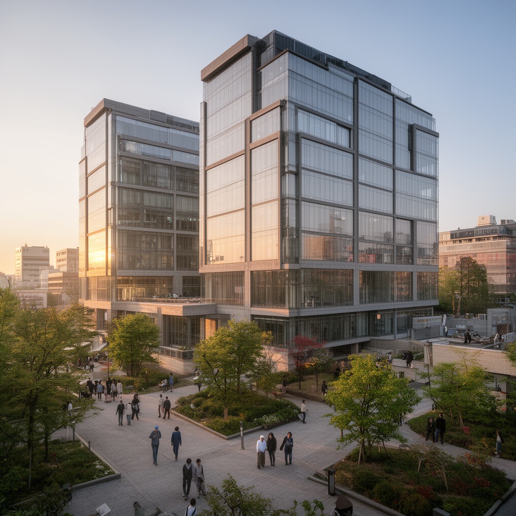 AI-generated illustration of Institute of Social Science, University of Tokyo