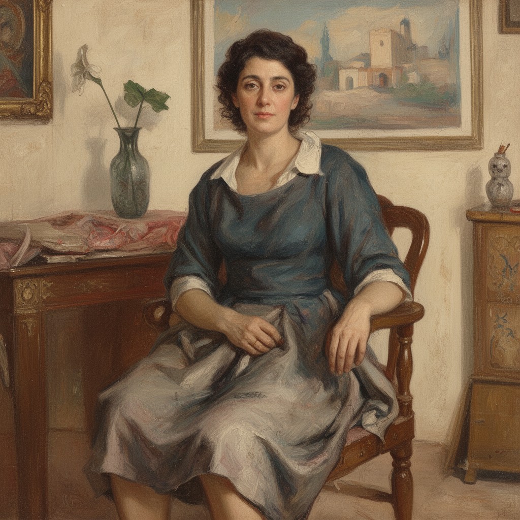 AI-generated illustration of María Picasso y López