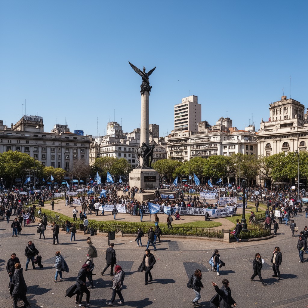 AI-generated illustration of Plaza de Mayo