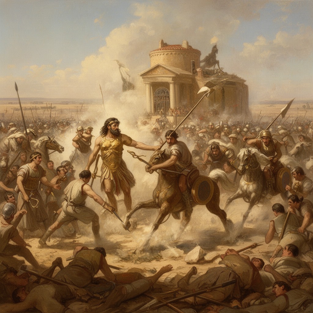 AI-generated illustration of Battle of Zama