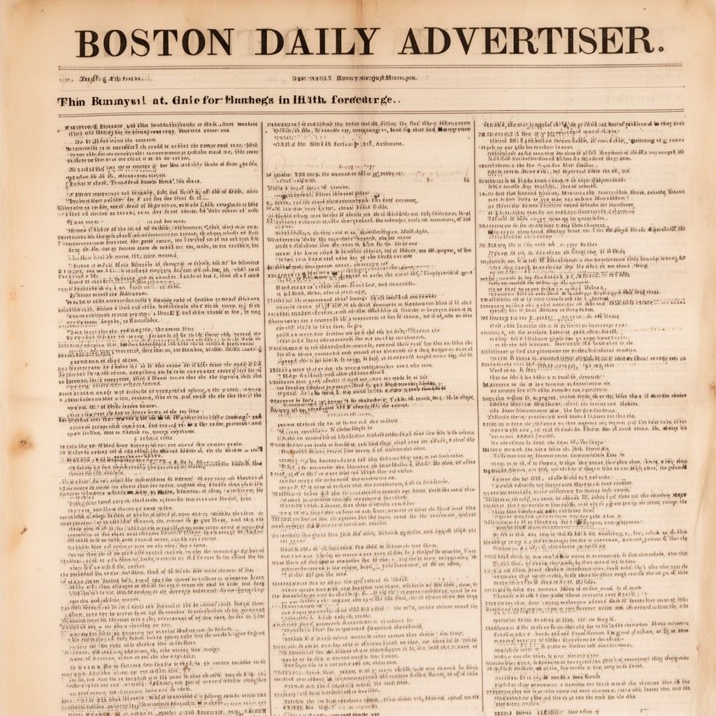 AI-generated illustration of Boston Daily Advertiser
