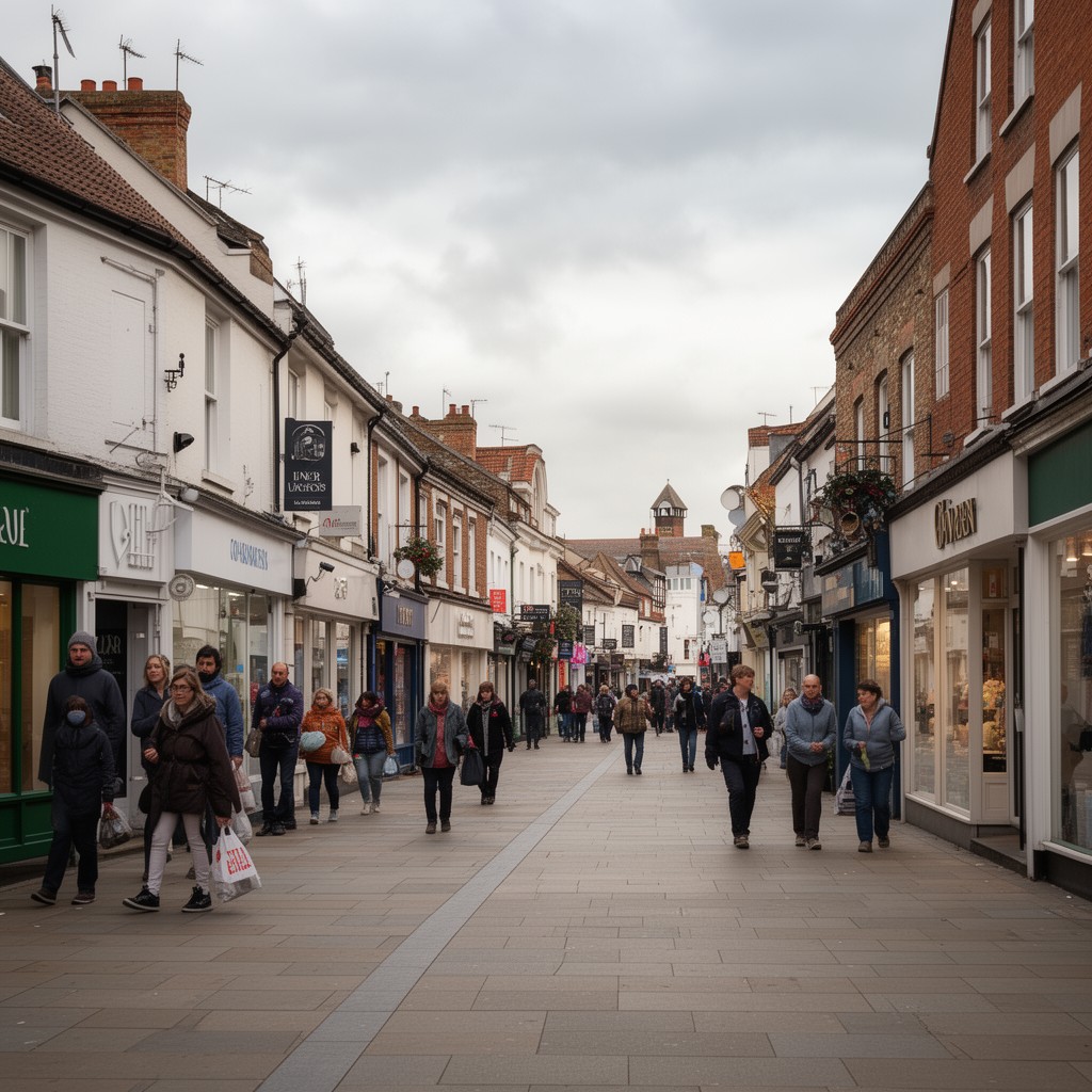 AI-generated illustration of Orpington High Street