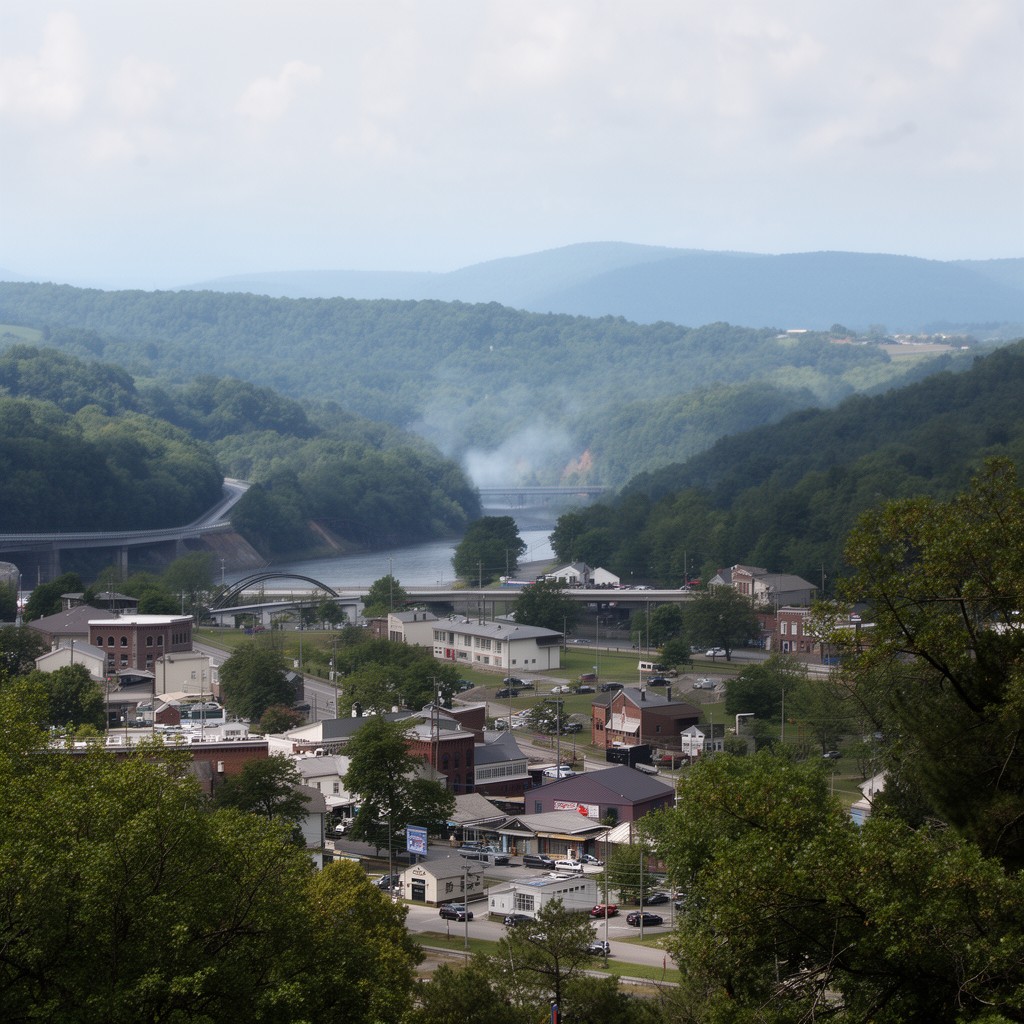 AI-generated illustration of Oak Hill, West Virginia