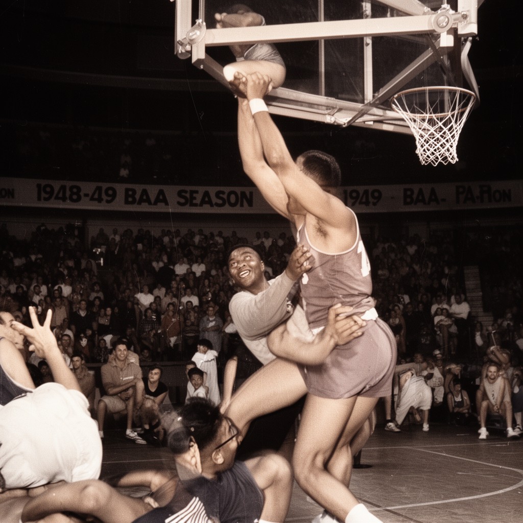 AI-generated illustration of 1948–49 BAA season