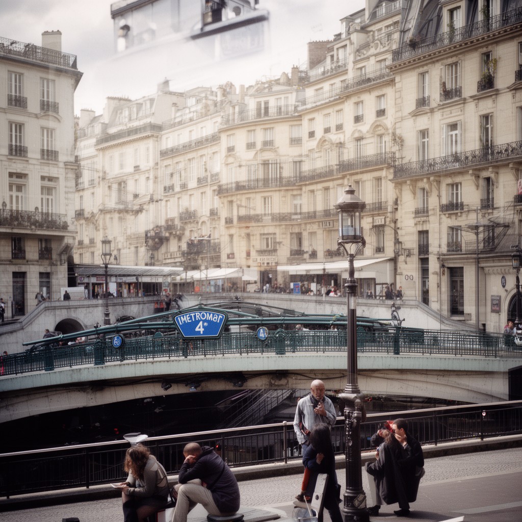 AI-generated illustration of Paris Métro Line 4