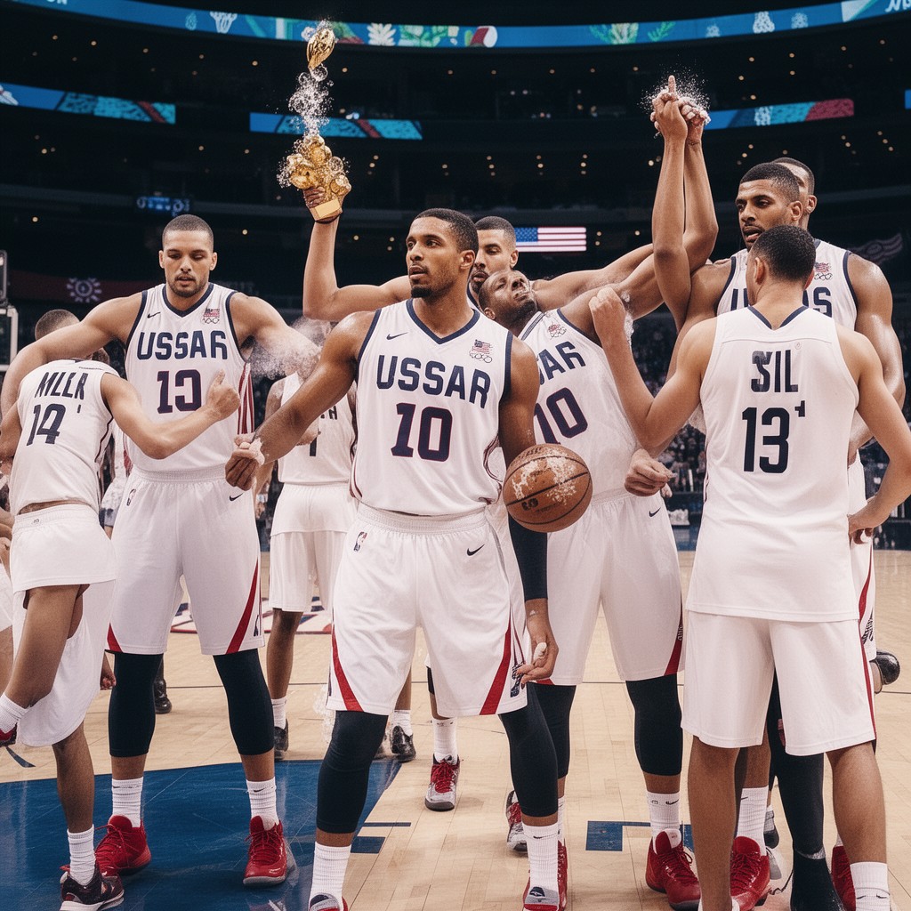 AI-generated illustration of United States men's national basketball team