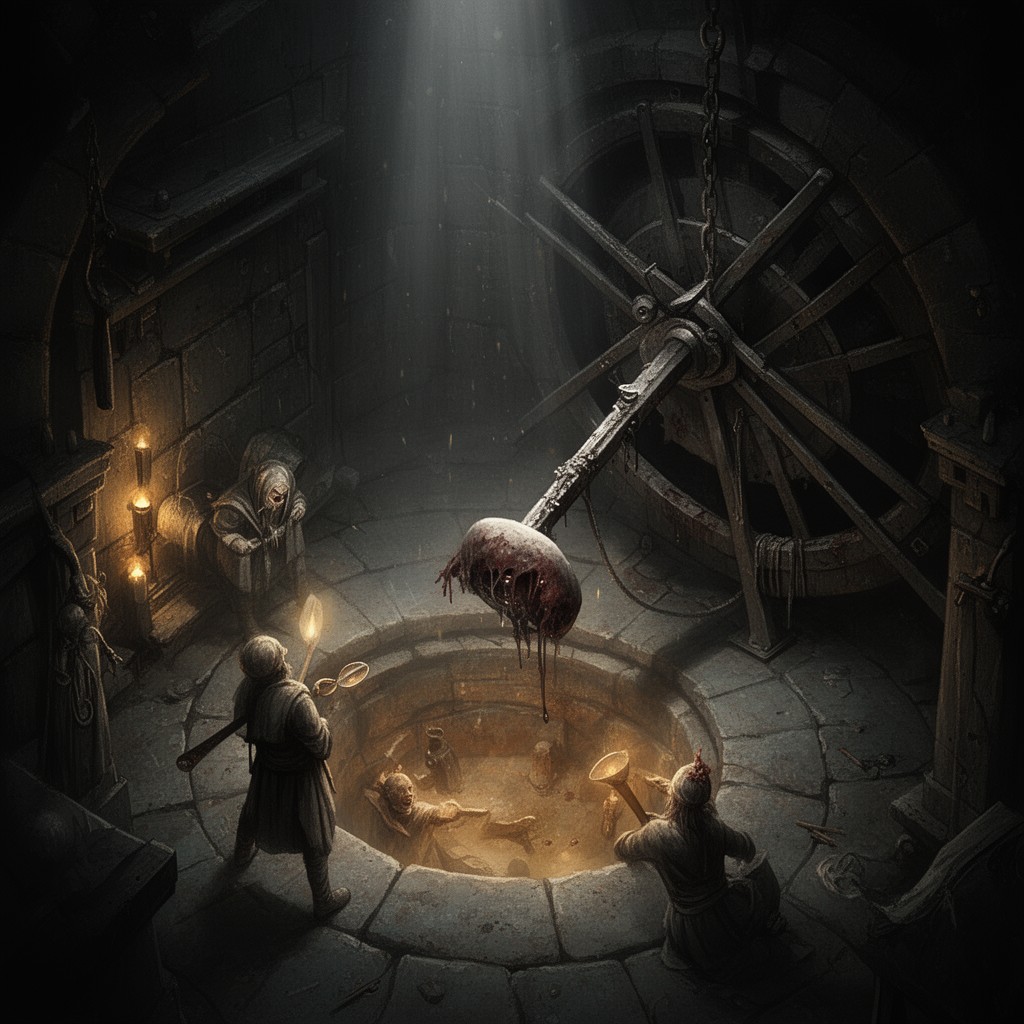 AI-generated illustration of The Pit and the Pendulum