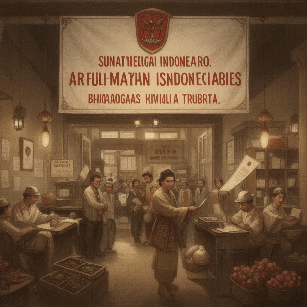 AI-generated illustration of New Order assimilation policies under Suharto