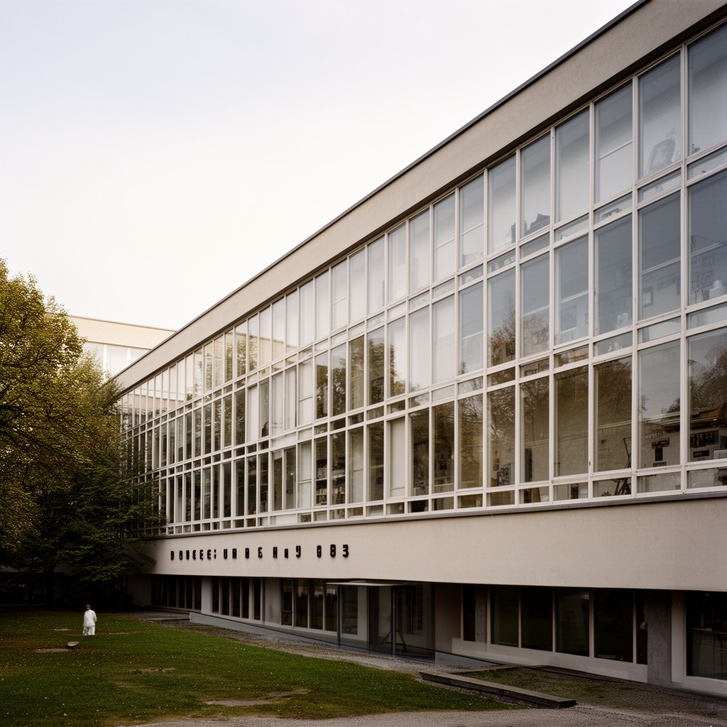 AI-generated illustration of Bauhaus Dessau building