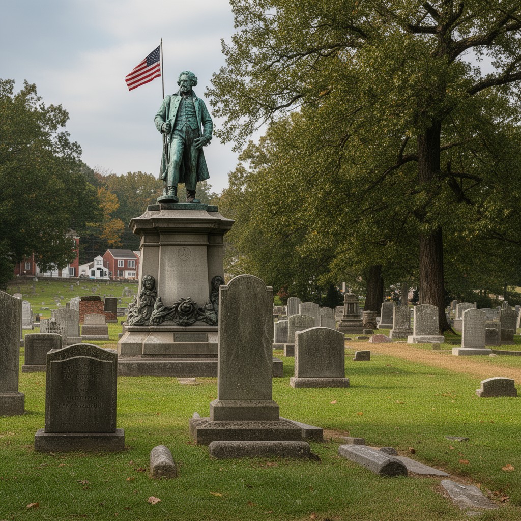 AI-generated illustration of Stonewall Jackson Memorial Cemetery, Lexington, Virginia
