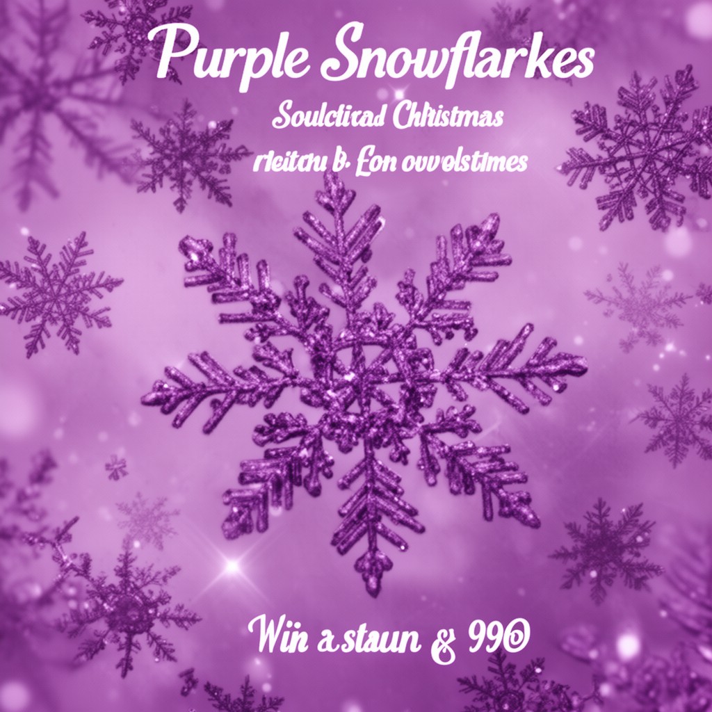 AI-generated illustration of Purple Snowflakes