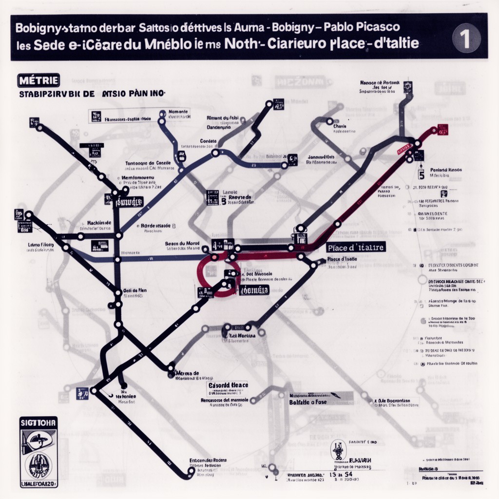 AI-generated illustration of Paris Métro Line 5