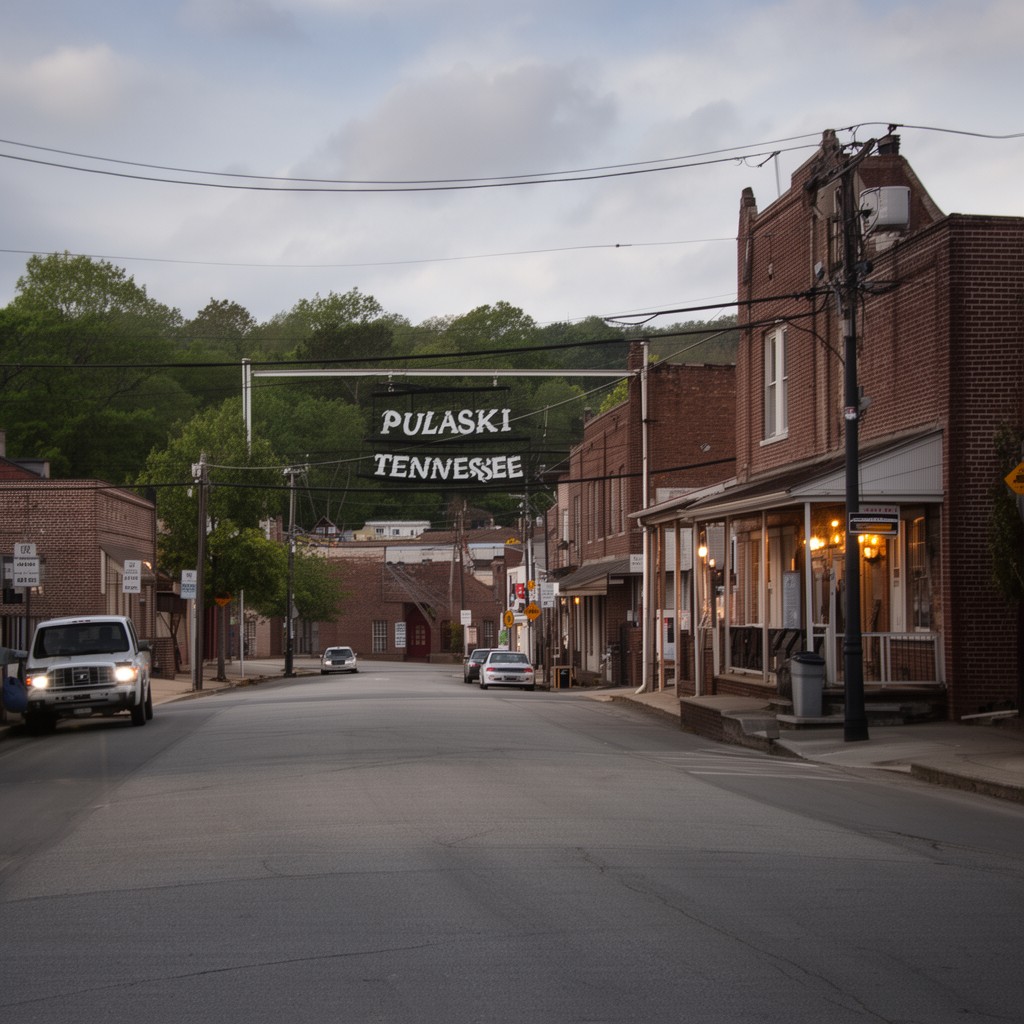 AI-generated illustration of Pulaski, Tennessee