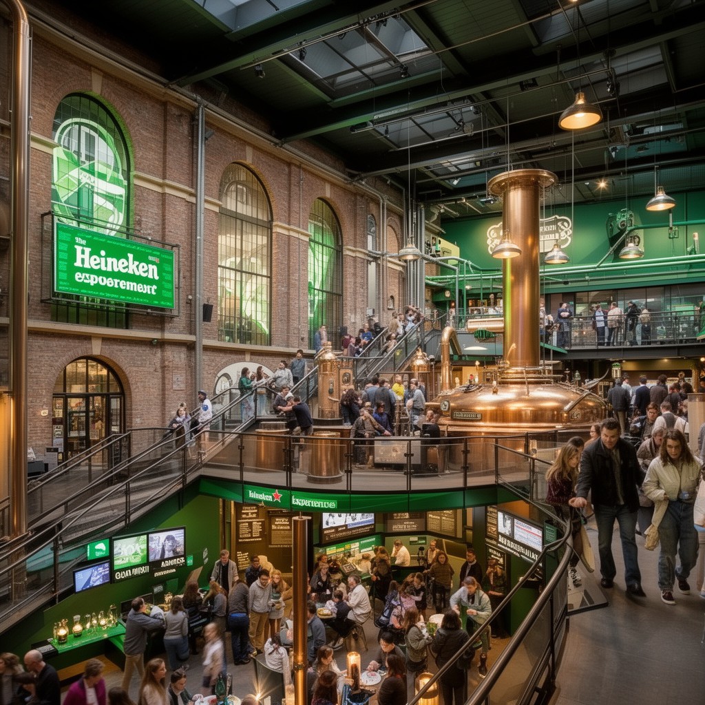 AI-generated illustration of Heineken Experience brewery