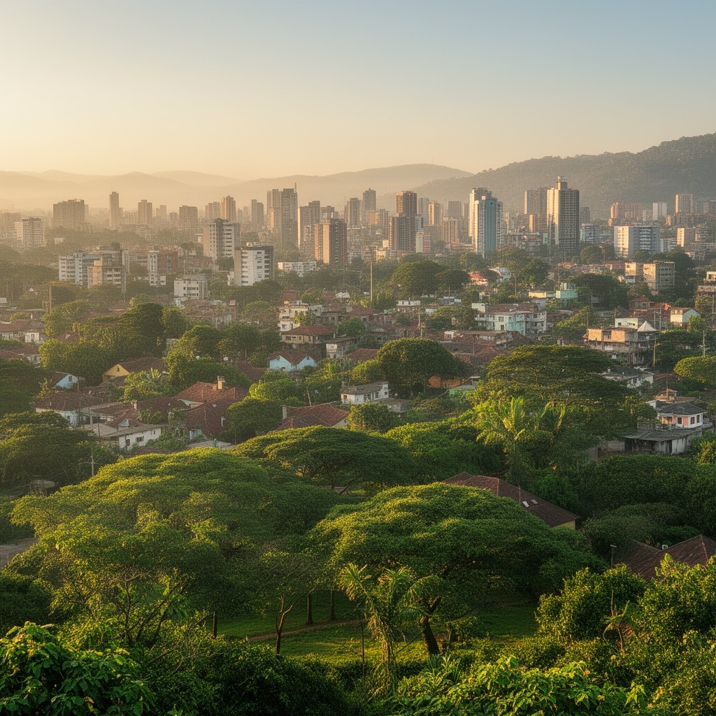 AI-generated illustration of Green City in the Sun