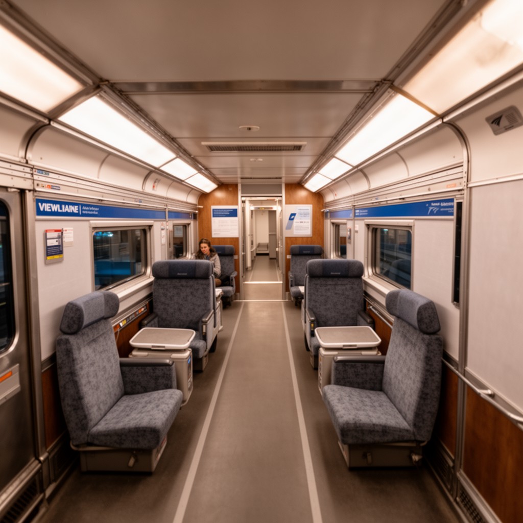 AI-generated illustration of Viewliner sleeping cars