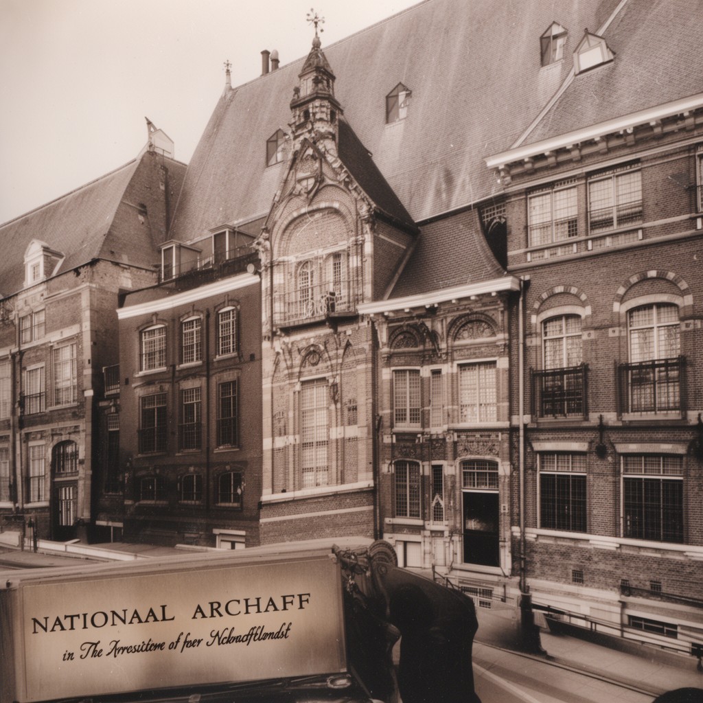 AI-generated illustration of Nationaal Archief, The Hague