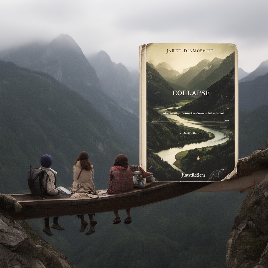 AI-generated illustration of Collapse: How Societies Choose to Fail or Succeed