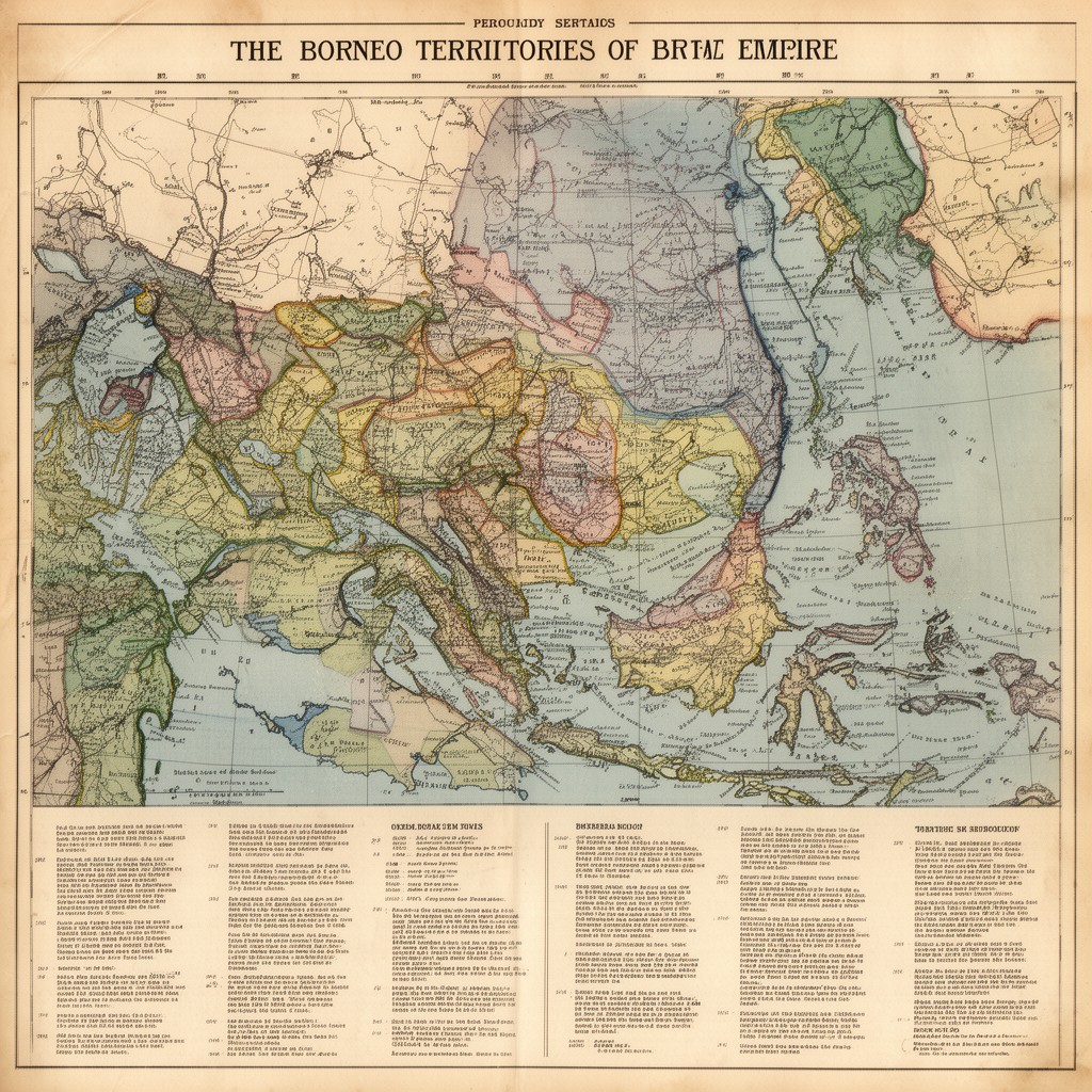 AI-generated illustration of Borneo territories of the British Empire