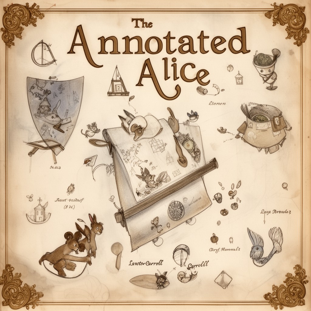 AI-generated illustration of The Annotated Alice