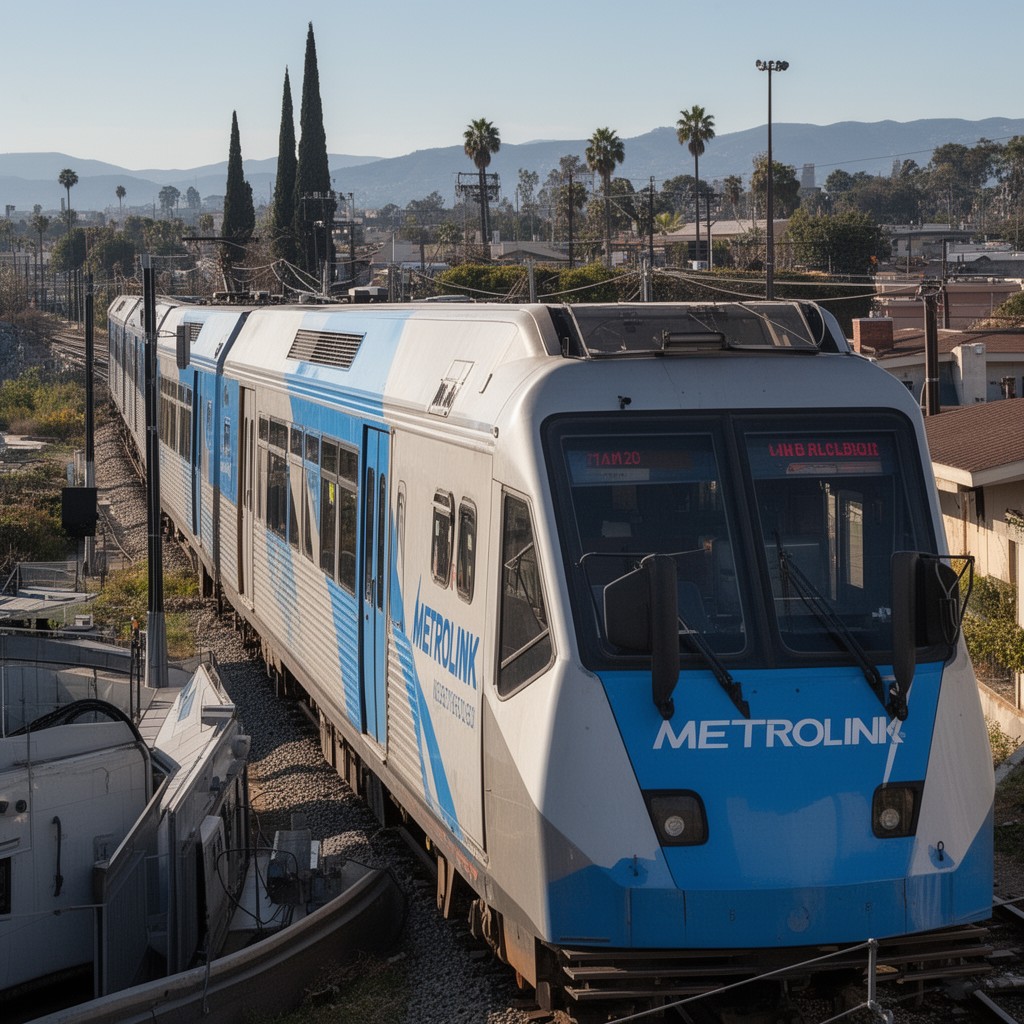 AI-generated illustration of Metrolink commuter rail
