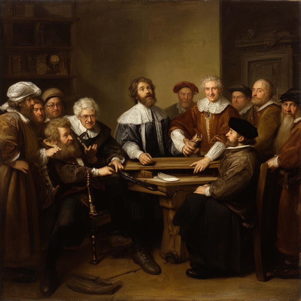 AI-generated illustration of The Anatomy Lesson of Dr. Nicolaes Tulp