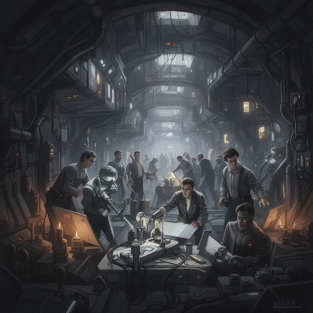 AI-generated illustration of The Caves of Steel