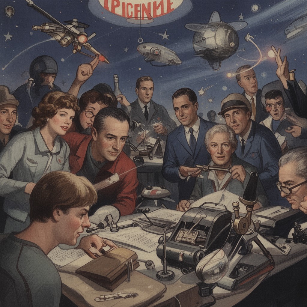 AI-generated illustration of Golden Age of Science Fiction