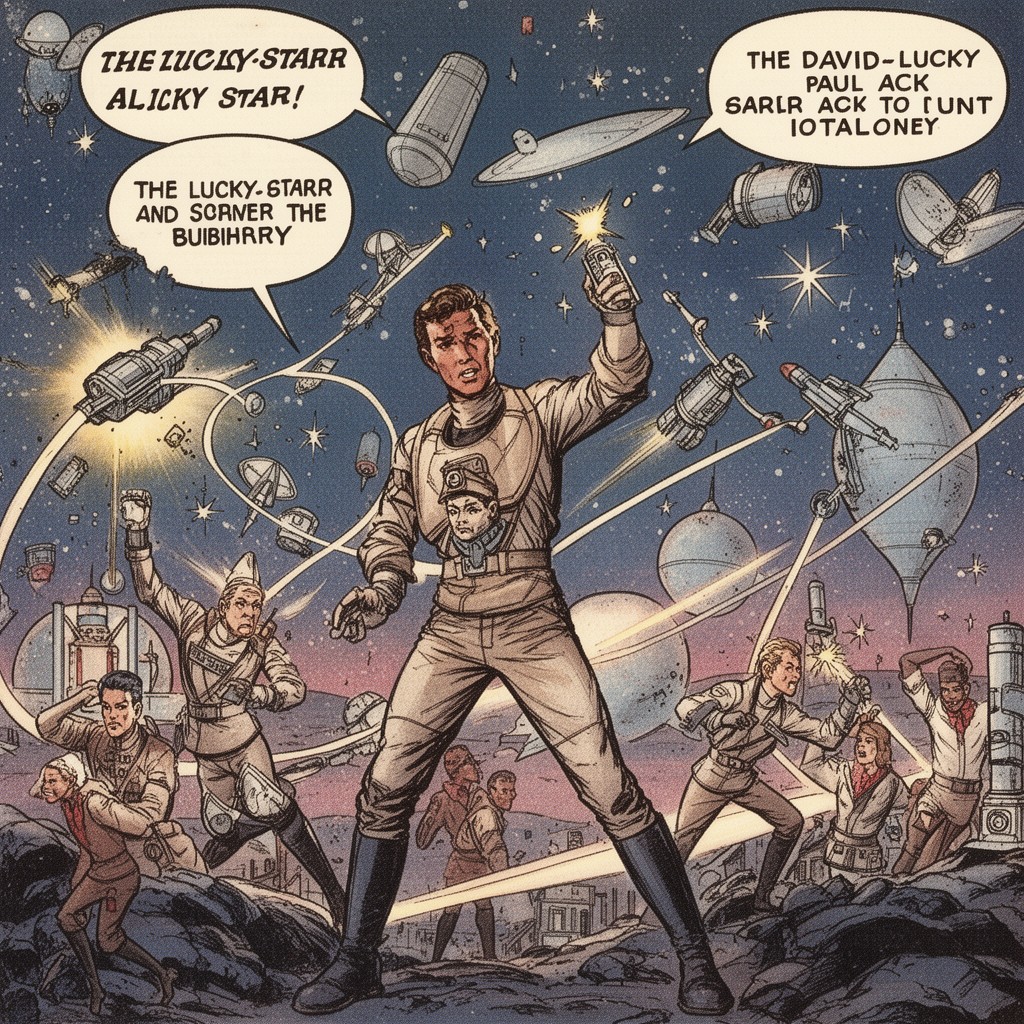 AI-generated illustration of Lucky Starr series