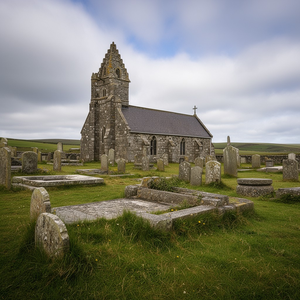 AI-generated illustration of Kirk Bride Churchyard