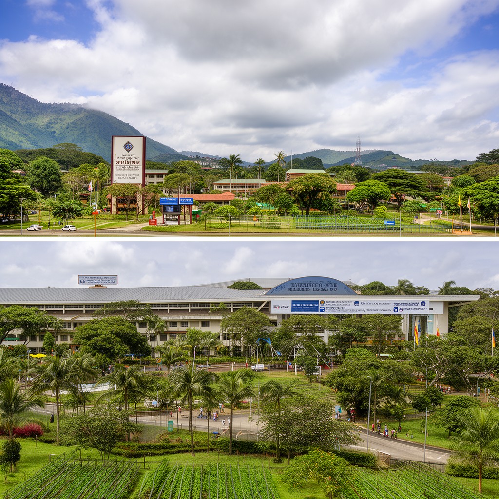 AI-generated illustration of University of the Philippines Los Baños campus