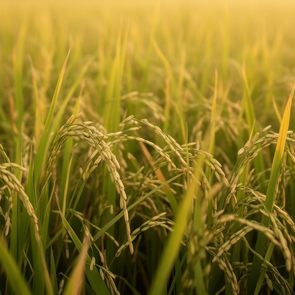 AI-generated illustration of IR8 rice variety
