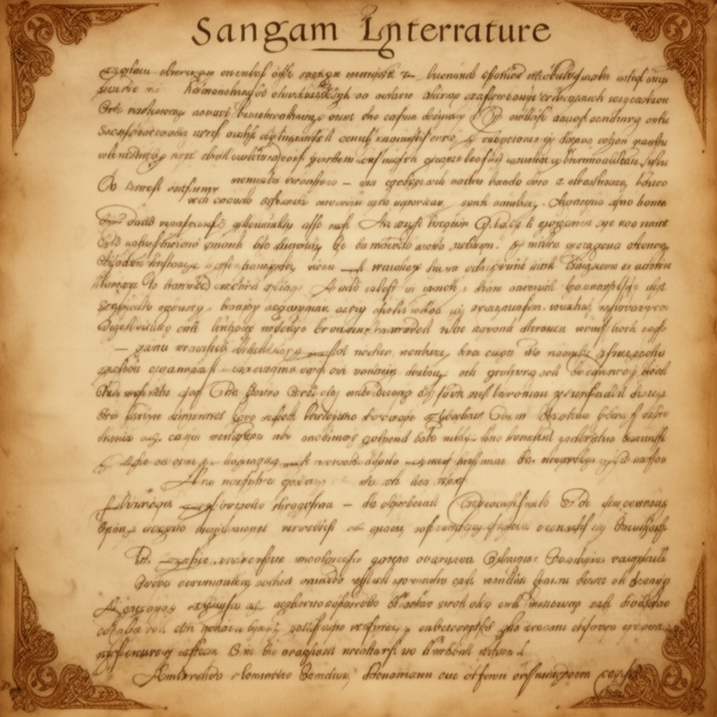 AI-generated illustration of Sangam literature