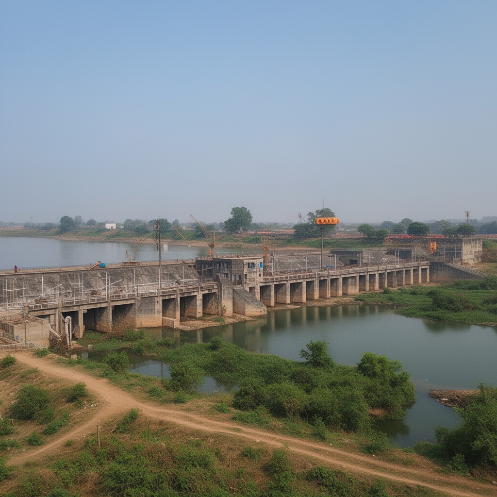 AI-generated illustration of Hathni Kund Barrage