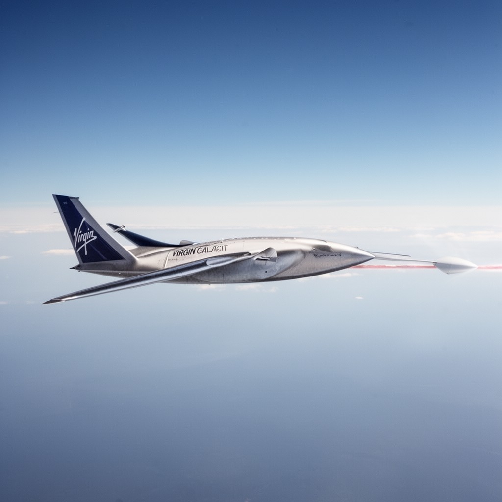 AI-generated illustration of Virgin Galactic
