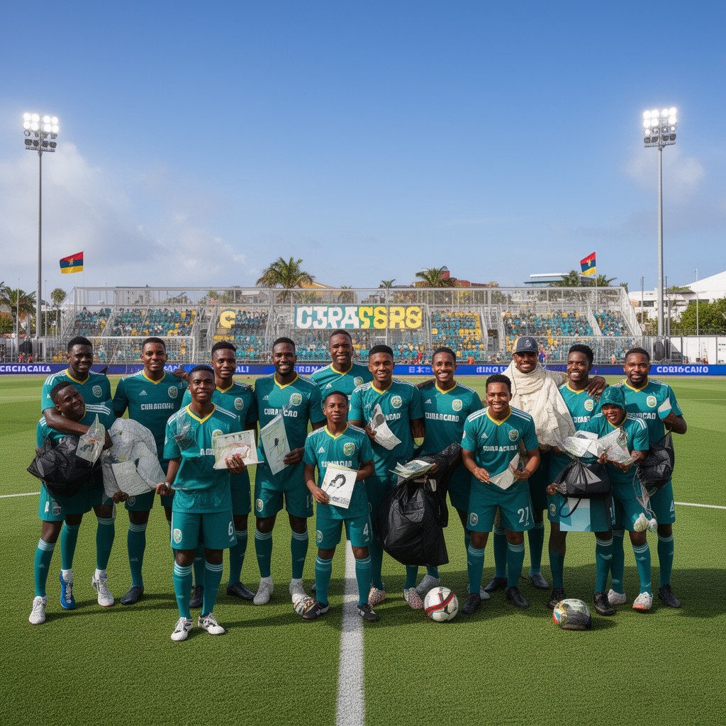 AI-generated illustration of Curaçao national football team
