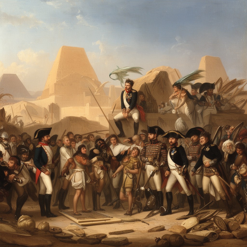 AI-generated illustration of Napoleon's Egyptian campaign