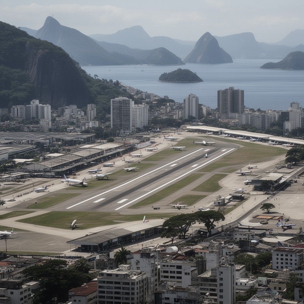 AI-generated illustration of Santos Dumont Airport