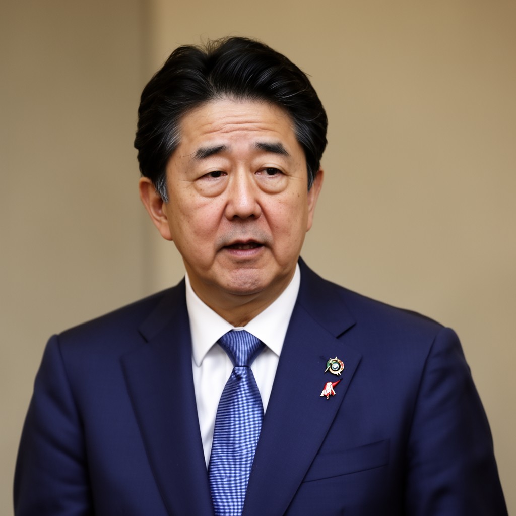 AI-generated illustration of Shinzo Abe (as Minister for Foreign Affairs)