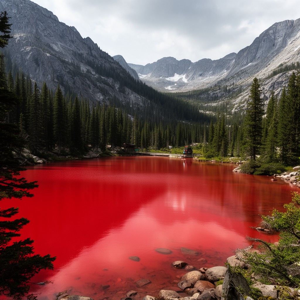 AI-generated illustration of Red Lake